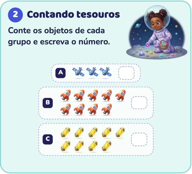 Atividade do 1º ano: Conte e escreva