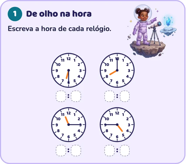 Atividade do 3º ano: Que horas são?
