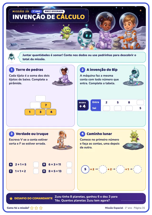 Página real: missão 29 do 1º ano, Invenção de Cálculo